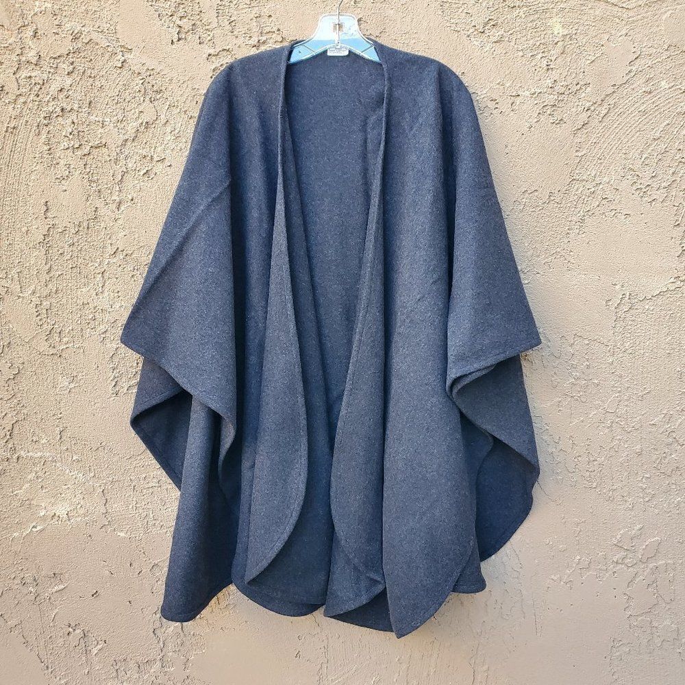 Texas Body Hangings Mt. Enterprises, TX dark gray long wool cape coat